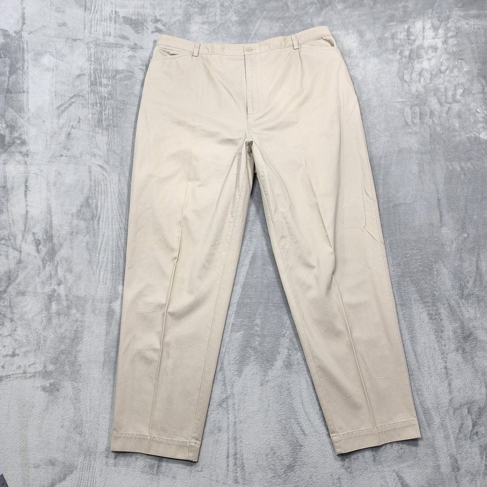 Vintage C.J.Banks Pants Womens 20W Beige Chino Relaxed Straight Leg Cotton Twill